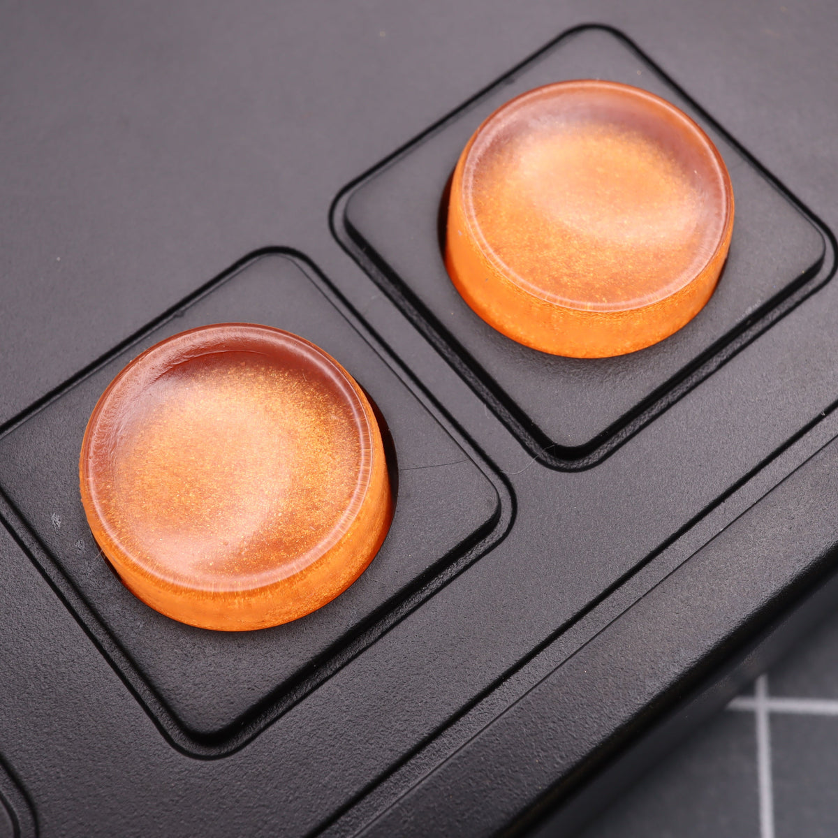 Hand cast custom resin buttons for Nintendo NES controller NES-004 (also fits Game Boy DMG-01) - Orange Candy | Lab Fifteen Co