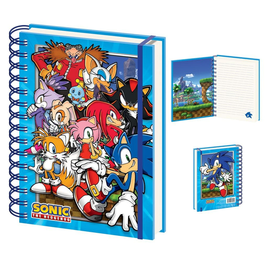 Sonic The Hedgehog Green Hill Zone Gang wiro A5 lined notebook journal officially licensed | Pyramid
