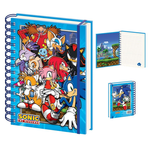 Sonic The Hedgehog Green Hill Zone Gang wiro A5 lined notebook journal officially licensed | Pyramid