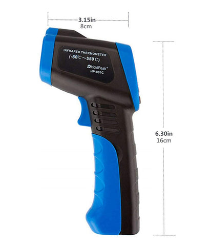 Digital infrared thermometer 981C temperature non contact laser IR gun -50℃ to +550℃ | HoldPeak
