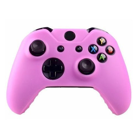 Protective cover for Xbox One controller with ribbed handle soft silicone rubber skin grip - Pink | ZedLabz