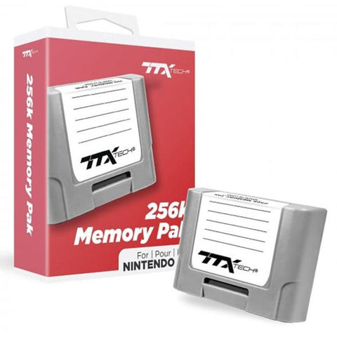 Memory card controller pak for Nintendo 64 N64 256KB - Grey | TTX Tech