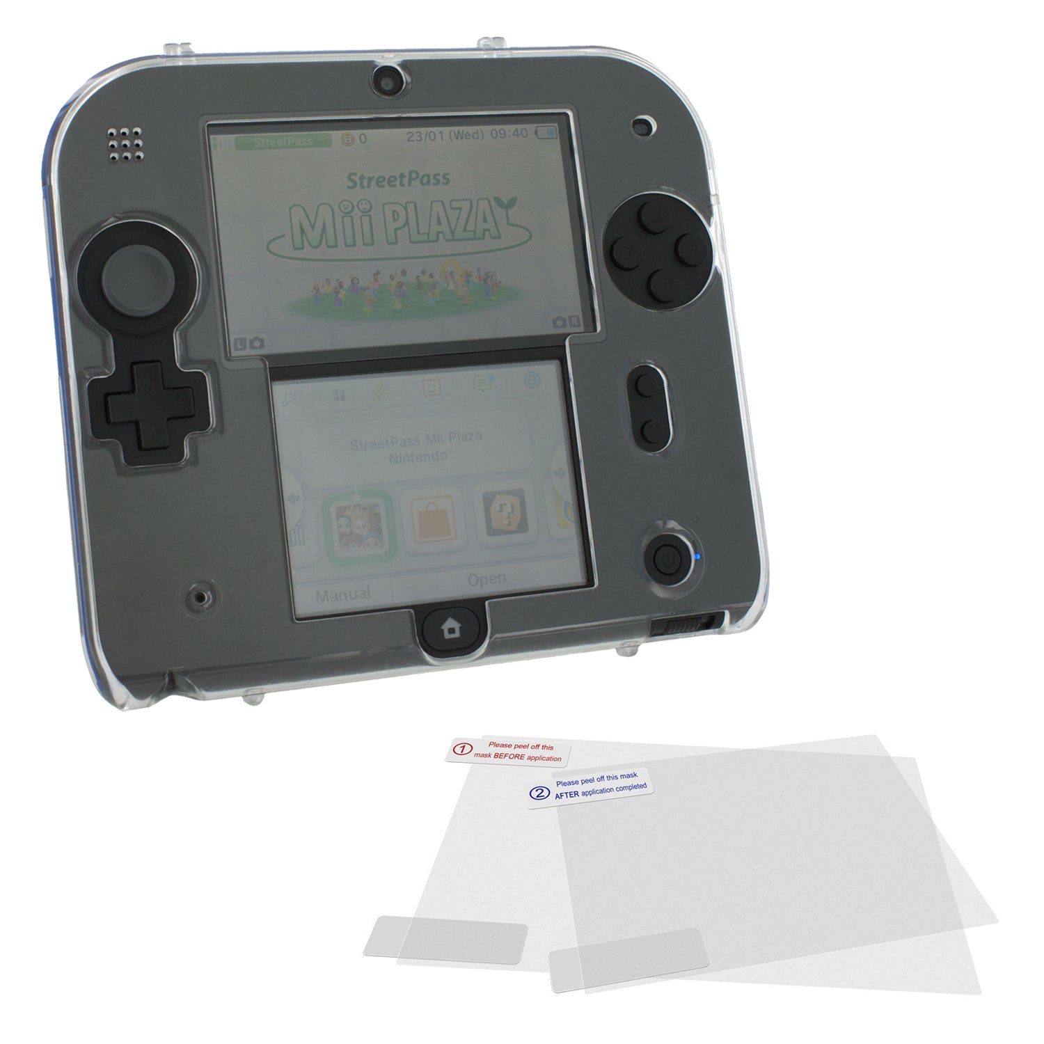 Protective kit for Nintendo 2DS console case & screen polycarbonate plastic hard | ZedLabz