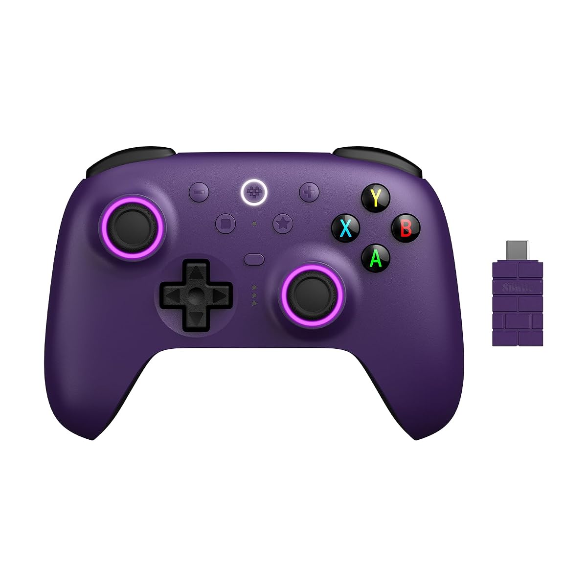 Ultimate 2 2.4G wireless controller with TMR sticks & charging dock for Windows & Android - Purple | 8BitDo