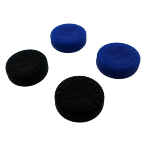 Thumbstick grip caps for Sony PS4 controller non slip extended heavy duty silicone - 4 pack Black & Blue | ZedLabz