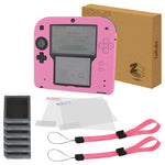 ZedLabz essentials kit for Nintendo 2DS inc silicone cover, screen protectors, game cases & wrist straps - pink