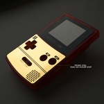 Famicom Style veneer sticker for Game Boy Color console - metallic gold | Rose Colored Gaming