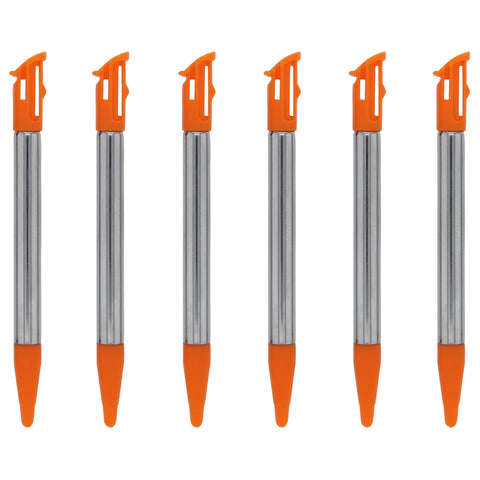 Metal Extendable Stylus Pens For Nintendo 2DS XL - 6 Pack Orange | ZedLabz