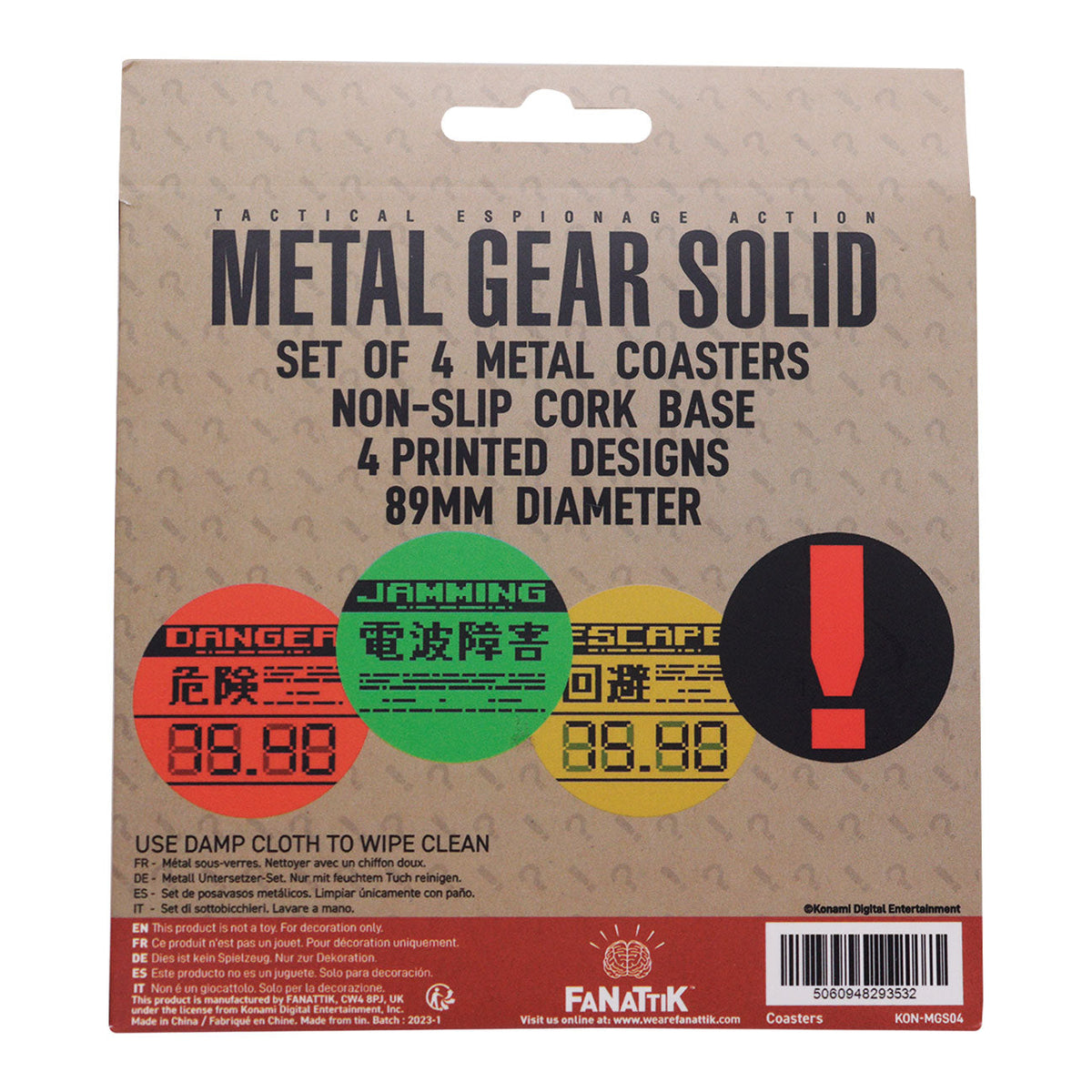 Metal Gear Solid Set of 4 Metal Coasters | Fanattik