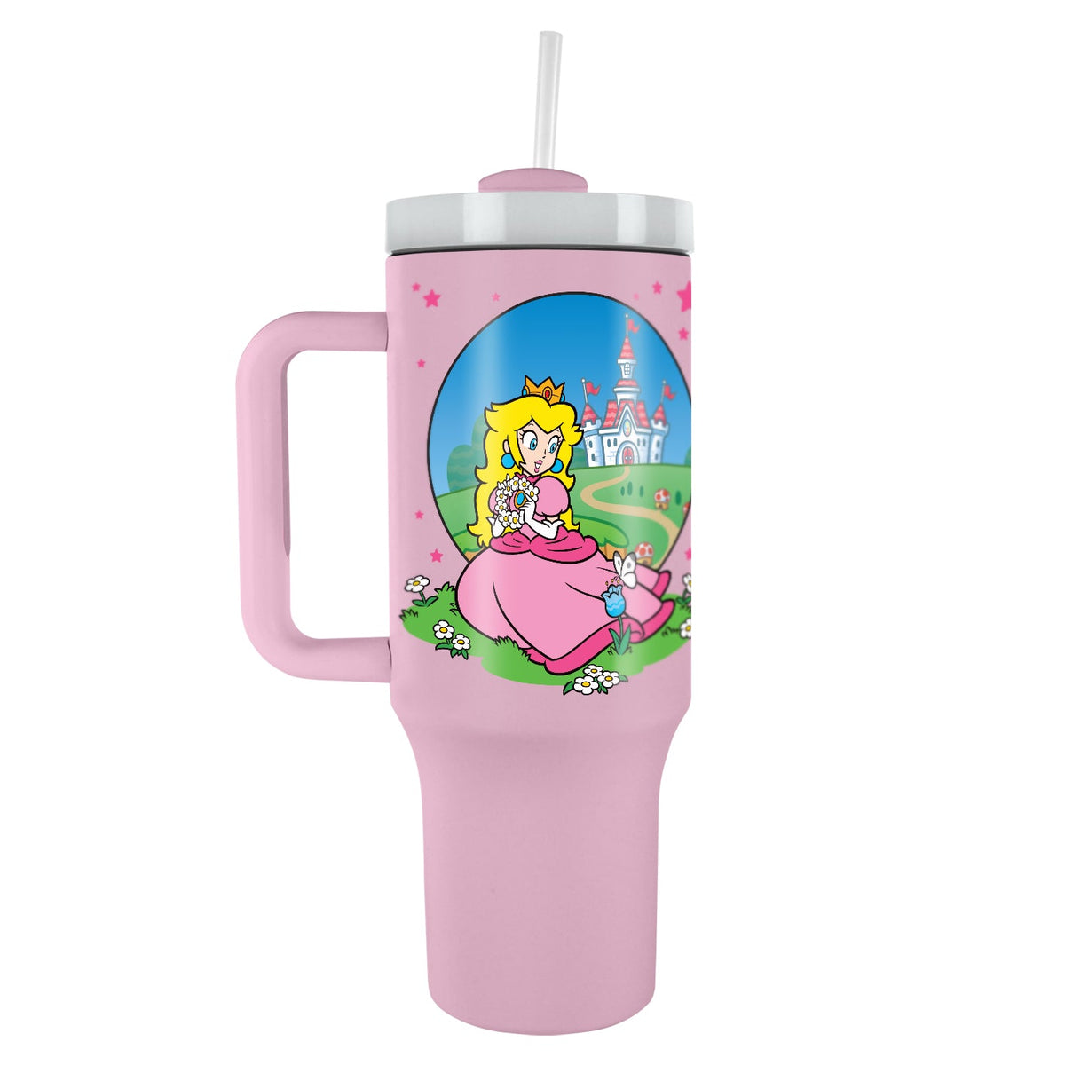 Super Mario Princess Peach stainless steel tumbler 40oz 1200ml pink | Pyramid