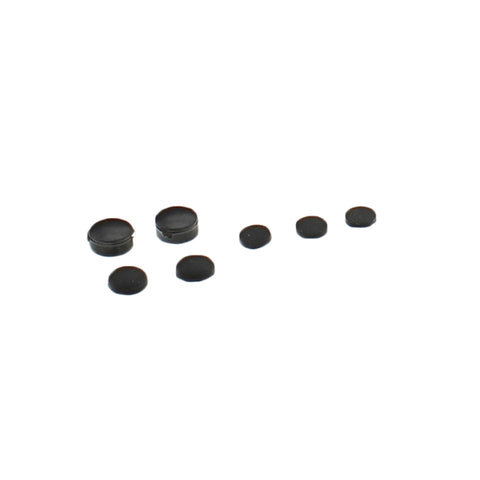 Replacement rubber screw cover & plastic hinge cap set for Nintendo Gameboy Advance SP - black | ZedLabz