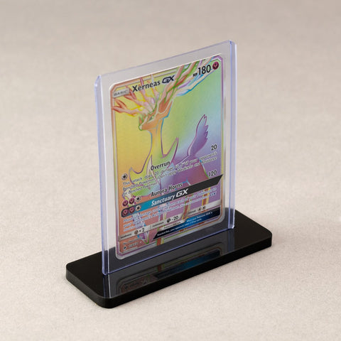 Display stand for toploader trading card pokemon, YuGiOh, MtG, Sports etc - 5 pack crystal black | Rose Colored Gaming