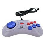 Compatible wired controller for Sega Mega Drive (Genesis) & Master System replacement - Grey | ZedLabz