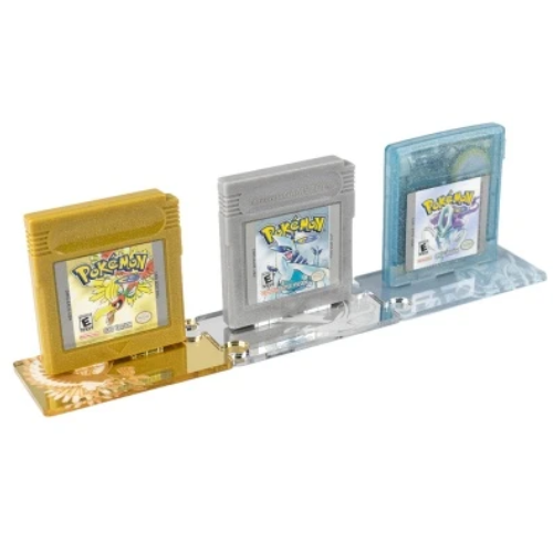 Cartridge display stand for Pokemon generation II carts - Gold, Silver & Crystal Edition | Rose Colored Gaming