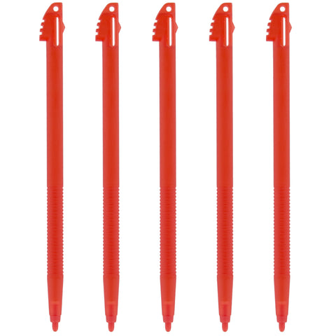 Replacement Semi-Transparent Stylus For Nintendo 3DS XL - 5 Pack Red | ZedLabz