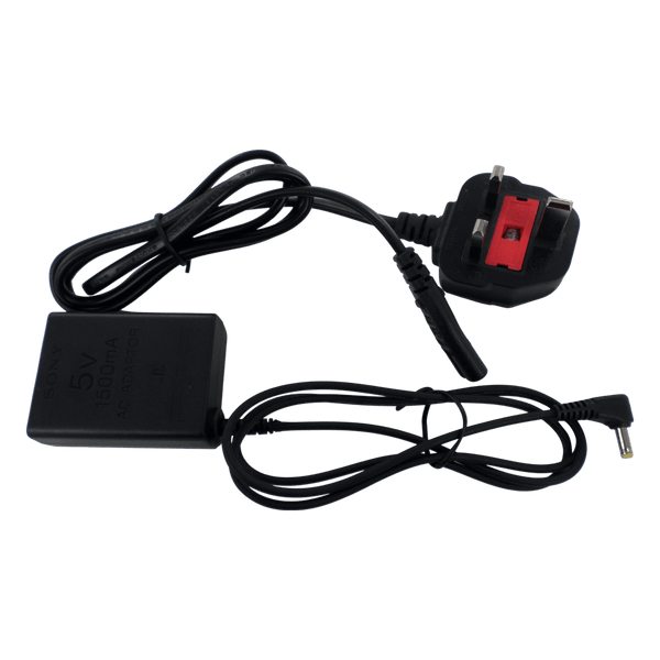 5V AC charger adapter for Sony PSP & PSP Slim/3000 with power cable UK Plug - Black | ZedLabz