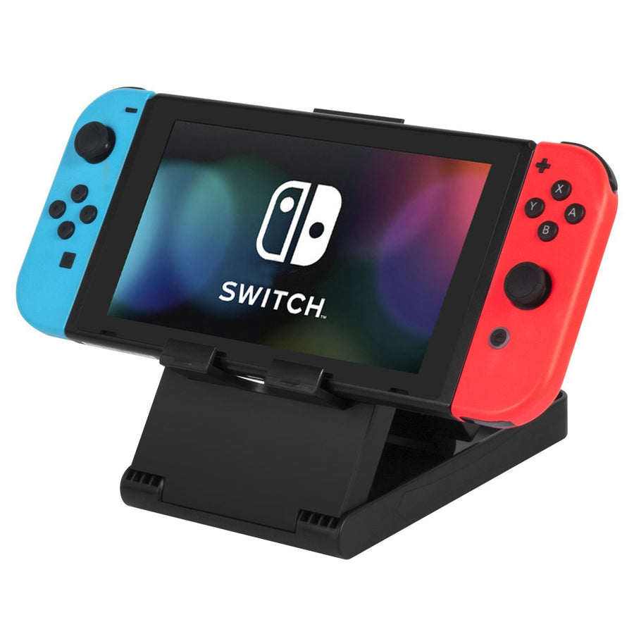 ZedLabz tabletop multi angle foldable stand for Nintendo Switch with charging port access - black