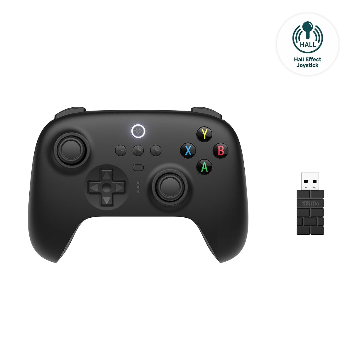 Ultimate 2.4G wireless controller with Hall Effect sticks & charging dock for Windows, Android & Steam Deck - Black | 8BitDo