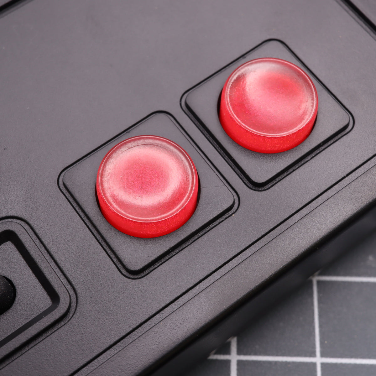 Hand cast custom resin buttons for Nintendo NES controller NES-004 (also fits Game Boy DMG-01) - Strawberry Candy | Lab Fifteen Co
