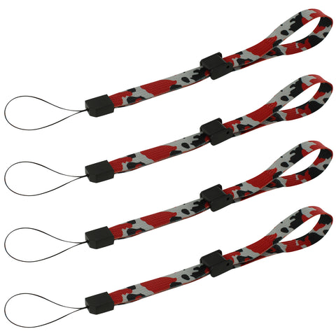 Wrist strap for handheld games consoles, cameras & mobiles adjustable – 4 pack Grey & Red Camouflage | ZedLabz