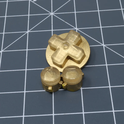 Hand cast custom resin buttons for Nintendo Game Boy Advance - Metallic Gold [GBA AGB] | Lab Fifteen Co