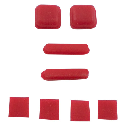 Feet & screw cover set for DS Nintendo Lite console rubber silicone replacement - Red | ZedLabz