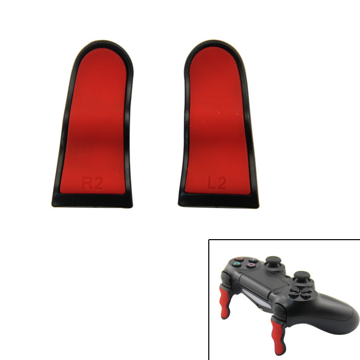 Trigger extenders for PS4 Sony Controller L2 R2 rubberised replacement - Black & Red | ZedLabz