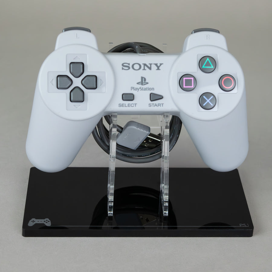 Display stand for Sony PS1 controller - Crystal Black [Playstation 1] | Rose Colored Gaming