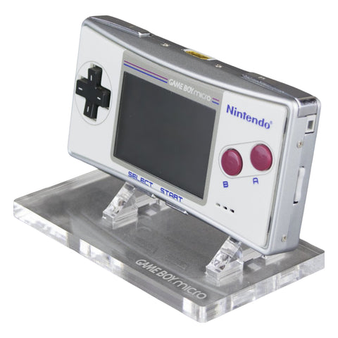Display stand for Nintendo Game Boy Micro handheld console acrylic - Crystal Clear | Rose Colored Gaming
