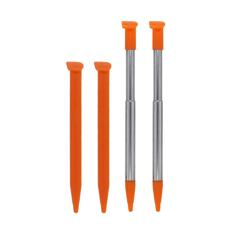 Replacement stylus pen pack for New Nintendo 2DS XL - 4 in 1 orange | ZedLabz