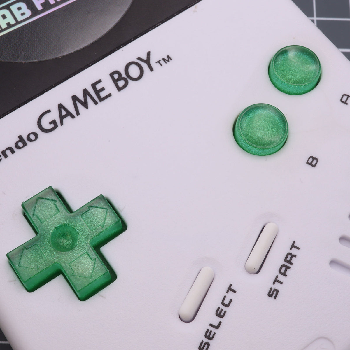 Hand cast custom resin buttons for Nintendo NES controller NES-004 (also fits Game Boy DMG-01) - Lime Candy | Lab Fifteen Co