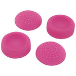 Assecure concave & convex soft silicone thumb grips for Sony PS4. Analogue thumb stick non slip grip caps for Playstation 4 controller, pack of 4 - Pink