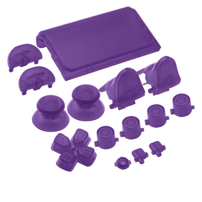 Replacement Button Set For Sony PS4 Slim Controllers - Clear Purple | ZedLabz