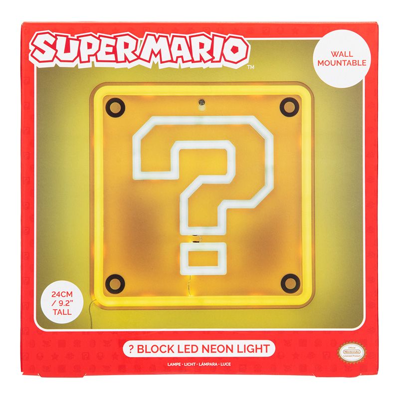 Super Mario Question Block Wall Mountable LED Neon Light | Paladone