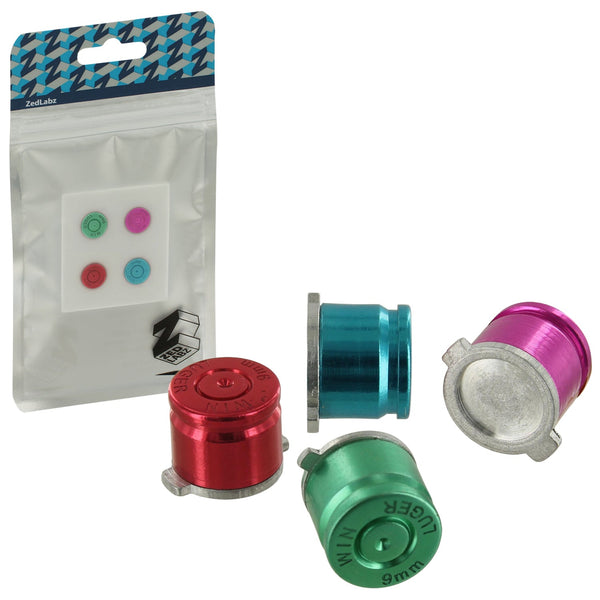 Aluminium Metal Bullet Action Button Set For Sony PS4 Controllers - Multi-Colour | ZedLabz