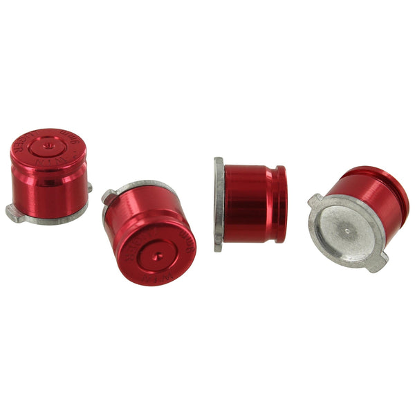Aluminium Metal Bullet Action Button Set For Sony PS4 Controllers - Red | ZedLabz