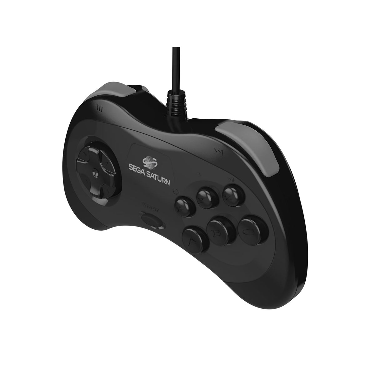 Sega Saturn USB wired controller Model 2 for PC, Mac, Steam & Switch - 10ft (3m) - Black | Retro-Bit