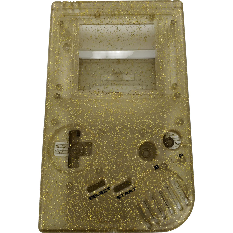 Front & Back Housing Shell For Nintendo Game Boy DMG-01 Original Console - Clear Glittery Gold | Retro Modding