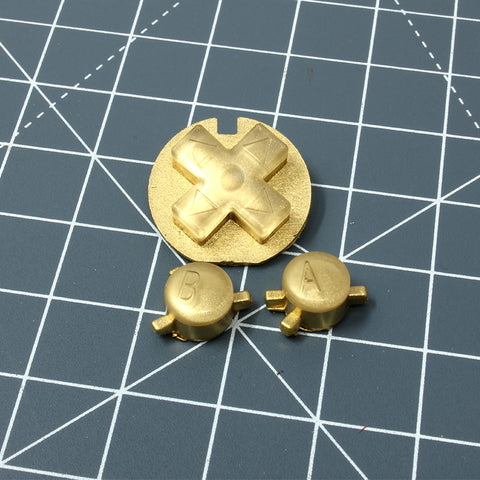Hand cast custom resin buttons for Nintendo Game Boy Color - Metallic Gold | Lab Fifteen Co