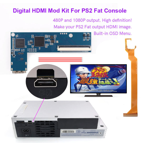 Internal HDMI mod kit for PS2 Fat 1080p digital | Hispeedido