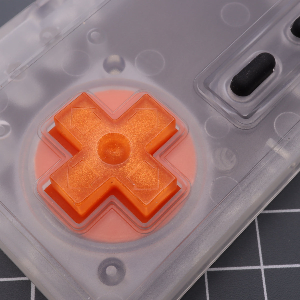 Hand cast custom resin buttons for Nintendo NES controller NES-004 (also fits Game Boy DMG-01) - Orange Candy | Lab Fifteen Co