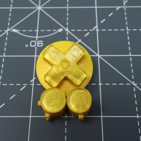 Hand cast custom resin buttons for Nintendo Game Boy Advance - Lemon Candy | Lab Fifteen Co