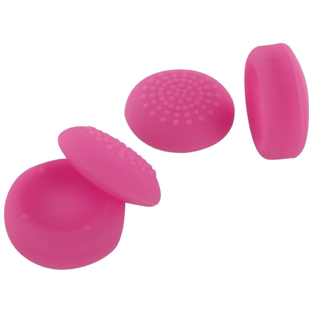 Assecure concave & convex soft silicone thumb grips for Sony PS4. Analogue thumb stick non slip grip caps for Playstation 4 controller, pack of 4 - Pink - 8