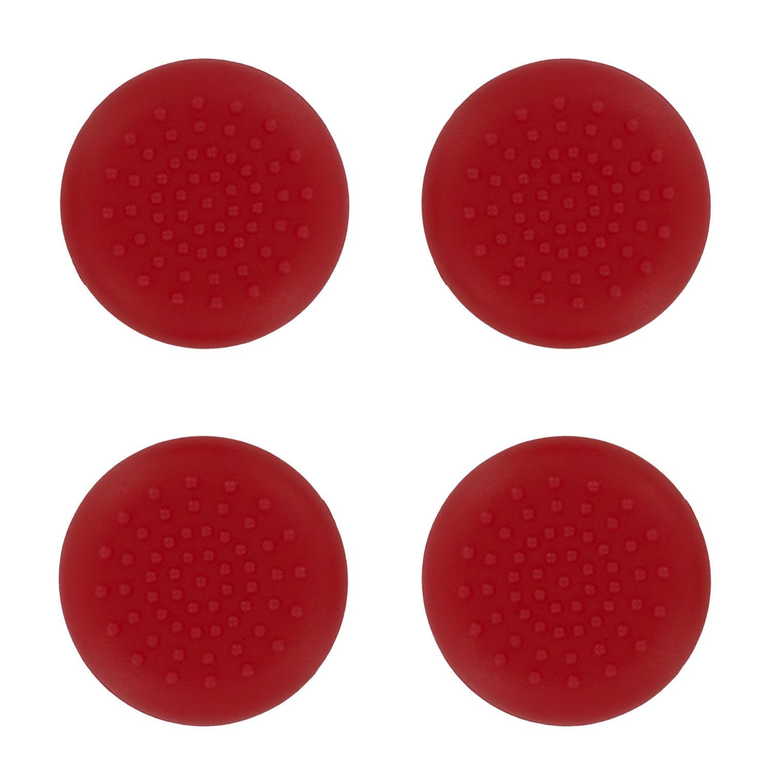 Assecure TPU protective analogue thumb grip stick caps for Sony PS4 controllers [Playstation 4] - 4 pk - red - 6