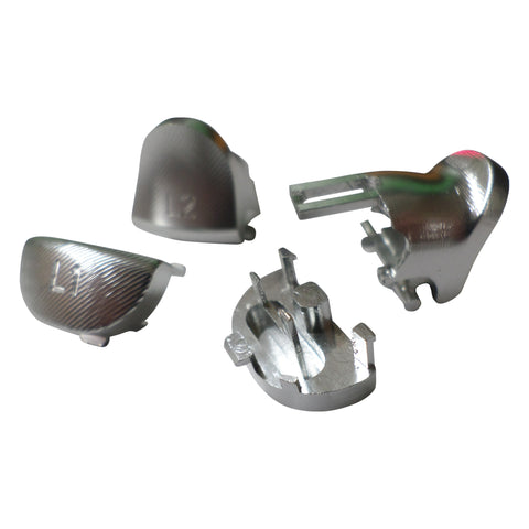 Metal Aluminium Trigger & Shoulder Buttons For PS4 Pro JDM-040 Controllers - Silver | ZedLabz