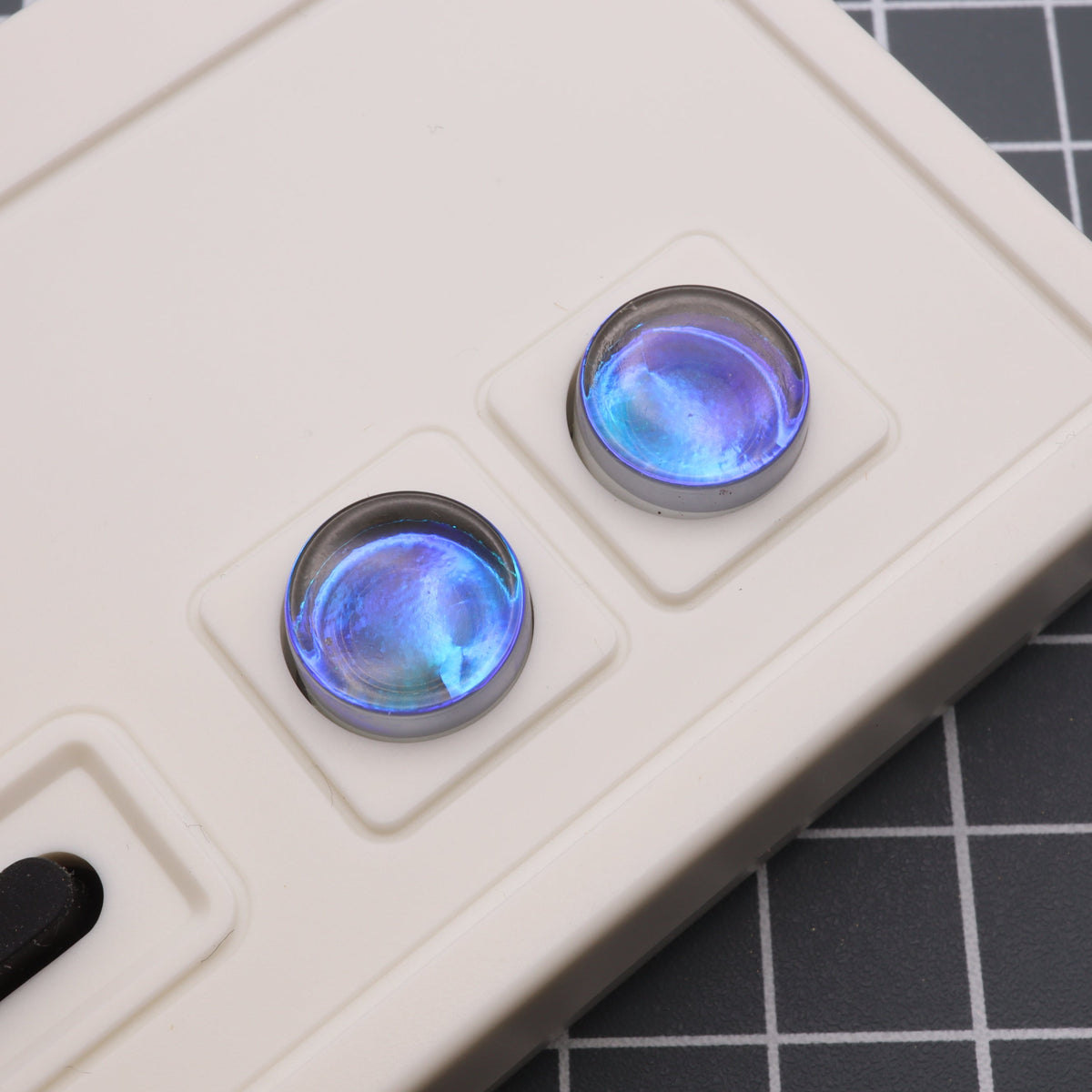 Hand cast custom resin buttons for Nintendo NES controller NES-004 (also fits Game Boy DMG-01) - Midnight Opal | Lab Fifteen Co