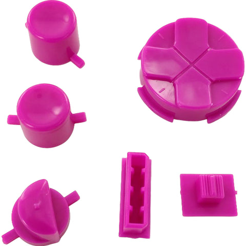 Button Set For Sega Game Gear - Pink & Black Pivot Ball | Retro Modding