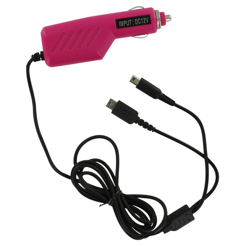 ZedLabz 12v car charger adaper for Nintendo DS Lite, DSi, 2DS & 3DS - Pink