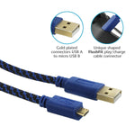 Charging cable for PS4 controller Ultra gold plated charge play braided USB inc cable tidy & bag - 5m 2 pack | ZedLabz