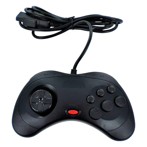 Wired controller for Sega Saturn compatible replacement with 1.8m cable - 2 pack black | ZedLabz